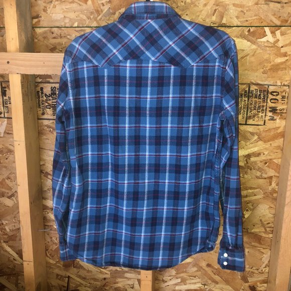 Vintage Levi's San Francisco Pearl Snap Western Flannel Button Up Shirt M - Picture 5 of 11